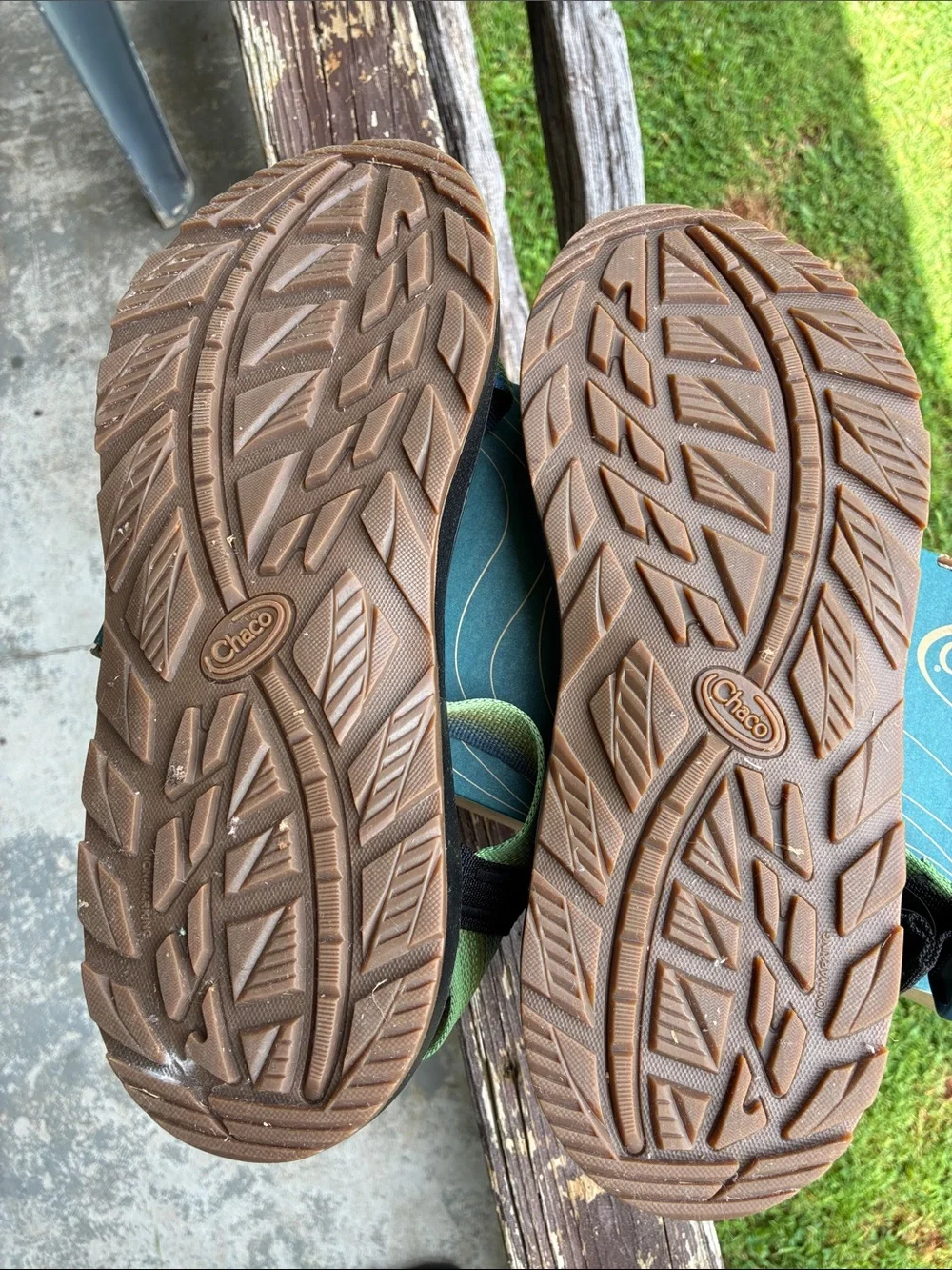 Chaco Men's ZCloud Sandals “Fade Green” with Green-Blue Gradient Straps